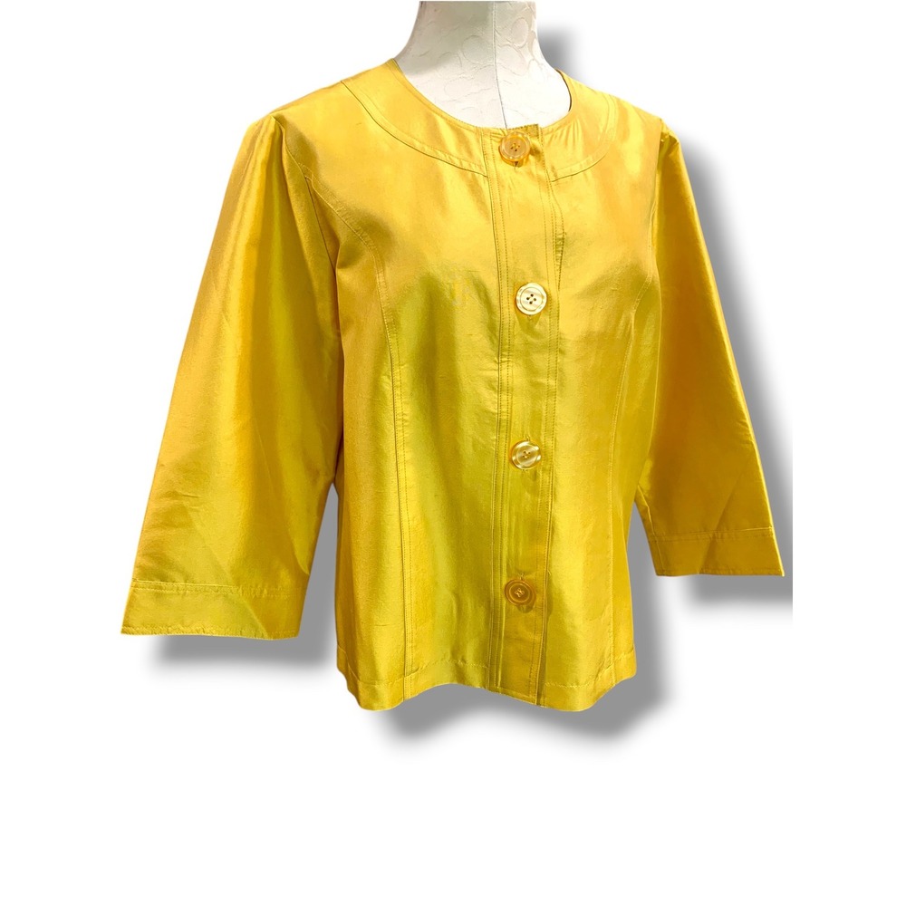 Size 16 Coldwater Creek New Womens Gold Yellow Silk Jacket
